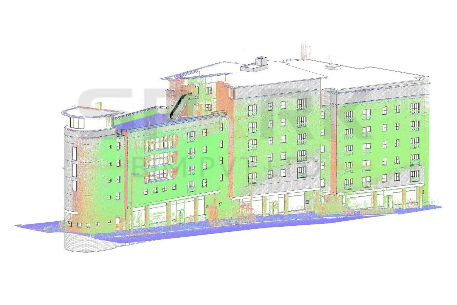 3D point cloud laser scan of building
